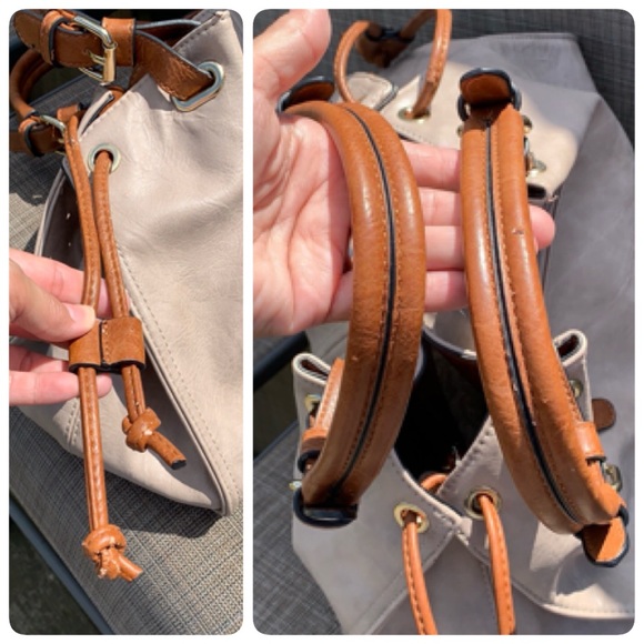 Simply Noelle Two-Toned Leather Satchel - Picture 8 of 8